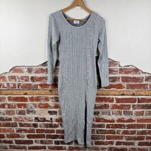 Vintage Mark Farrel Dress Size Small Striped Long Sleeve Button Maxi USA 90s